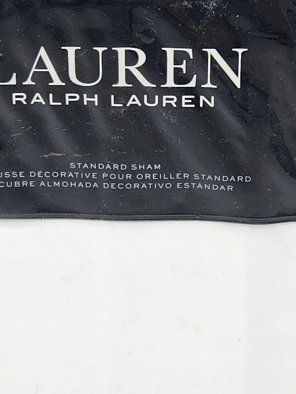 Lauren Ralph Lauren Spencer Border Standard Sham White Grey 300TC Cotton